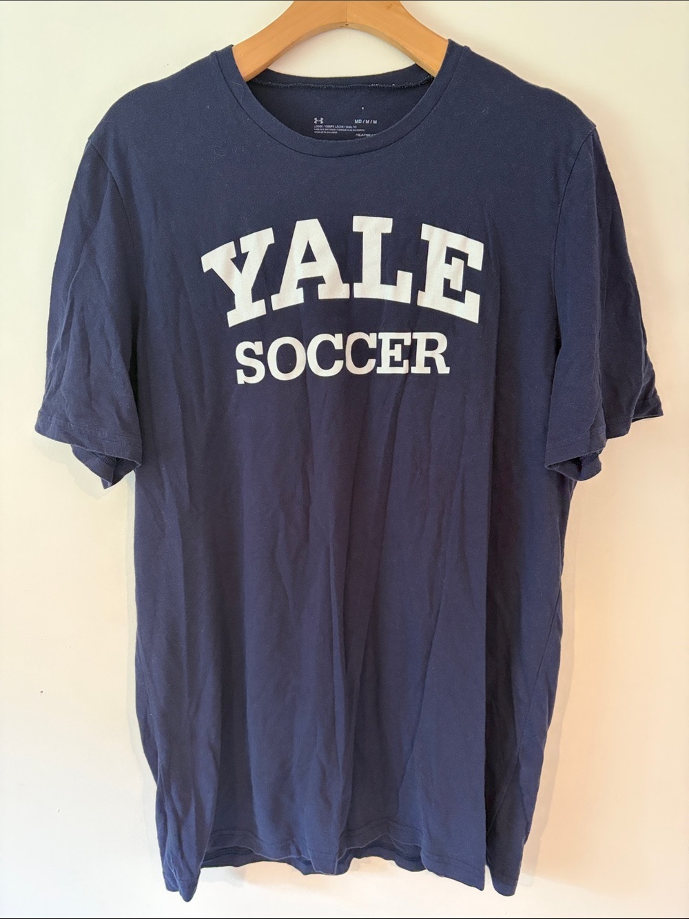Yale Soccer Men's Crew Neck T-Shirt - Navy Size Medium
